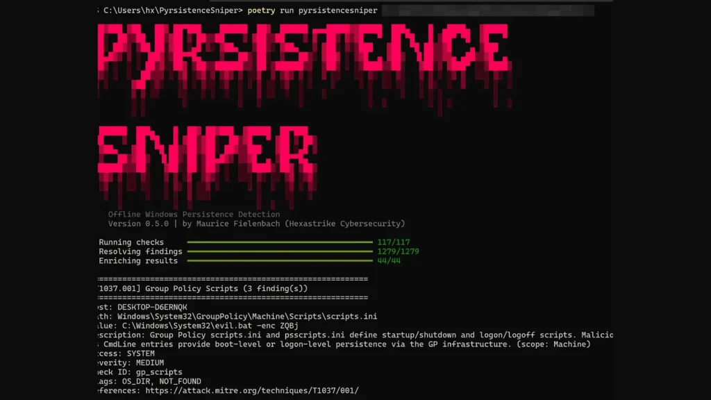 pyrsistencesniper-tool-that-detects-117-persistence-malware-techniques-on-windows,-linux,-and-macos