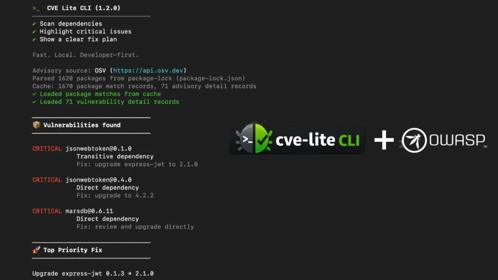 owasp-cve-lite-cli-new-tool-to-scan-for-vulnerabilities-in-your-projects