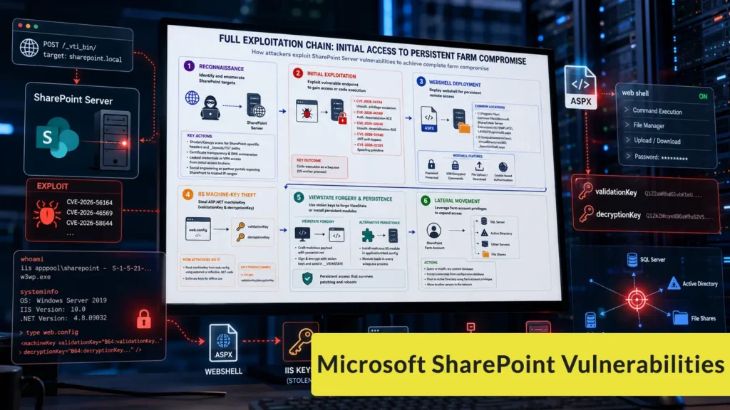 microsoft-sharepoint-vulnerabilities-actively-exploited-for-rce,-web-shells,-and-iis-key-theft